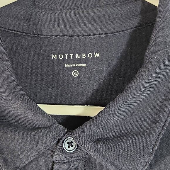 Mott & Bow Luxe Polo Shirt Men’s XL navy Blue Soft Stretch Performance - Picture 3 of 10
